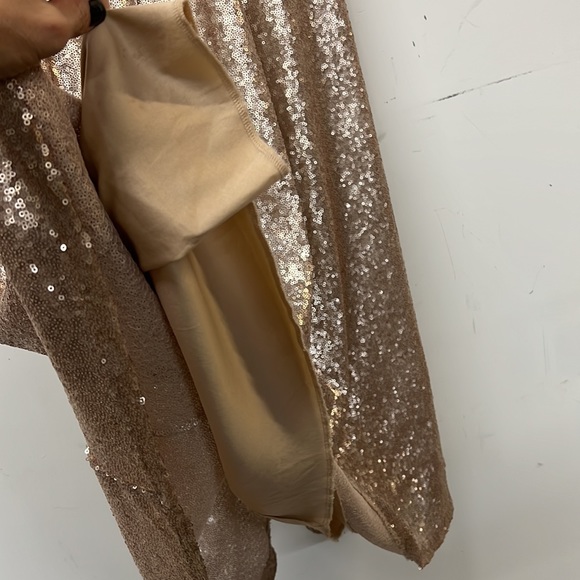 Fabulous long skirt champagne sequined full length size small - Picture 4 of 7